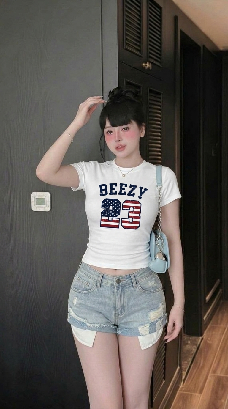 Fit garments on model. Natural lighting. Photorealistic.